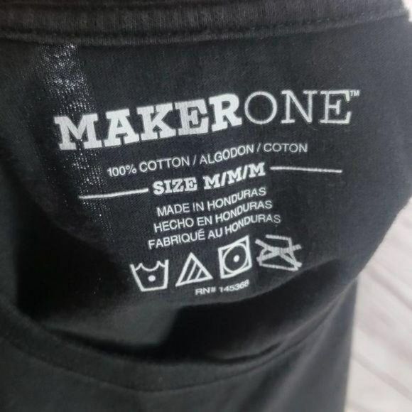 MakerOne Burr Shot Men's First‎ Black Short Sleeve Shirt Medium - Picture 6 of 6